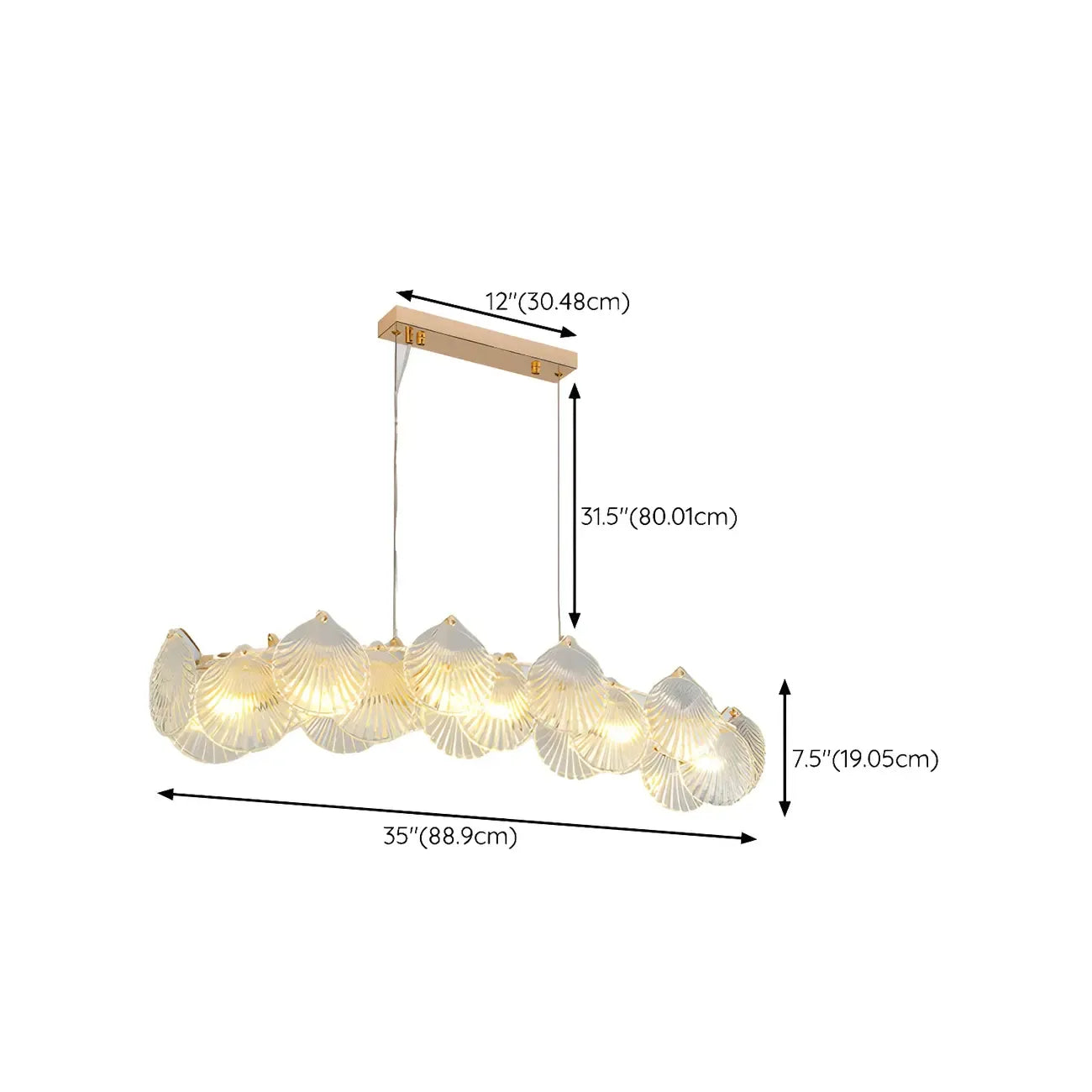 Modern Gold Shell Chandelier for Living Room