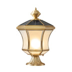 Classic Brass Curved Solar Outdoor Post Lights