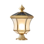 Classic Brass Curved Solar Outdoor Post Lights