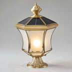 Classic Brass Curved Solar Outdoor Post Lights