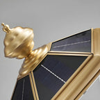 Classic Brass Curved Solar Outdoor Post Lights