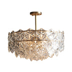 Modern Glamorous Crystal Hexagon Round Tiered Chandelier