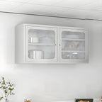 Elegant Stainless Steel Wall-Mounted Display Cabinet