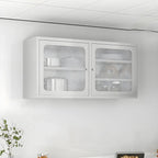 Elegant Stainless Steel Wall-Mounted Display Cabinet