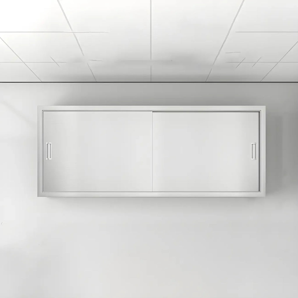 Elegant Stainless Steel Wall-Mounted Display Cabinet