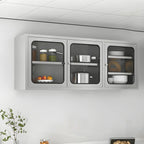 Elegant Stainless Steel Wall-Mounted Display Cabinet