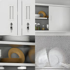 Elegant Stainless Steel Wall-Mounted Display Cabinet