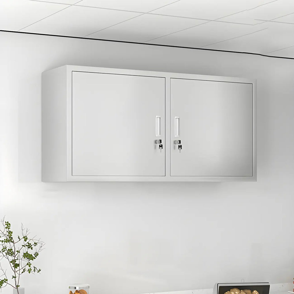 Elegant Stainless Steel Wall-Mounted Display Cabinet