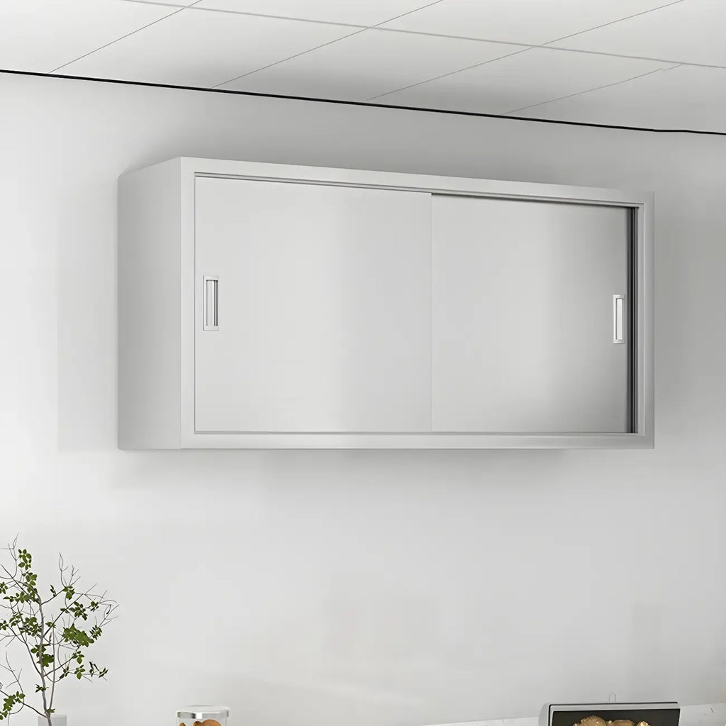 Elegant Stainless Steel Wall-Mounted Display Cabinet