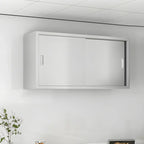 Elegant Stainless Steel Wall-Mounted Display Cabinet