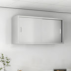 Elegant Stainless Steel Wall-Mounted Display Cabinet