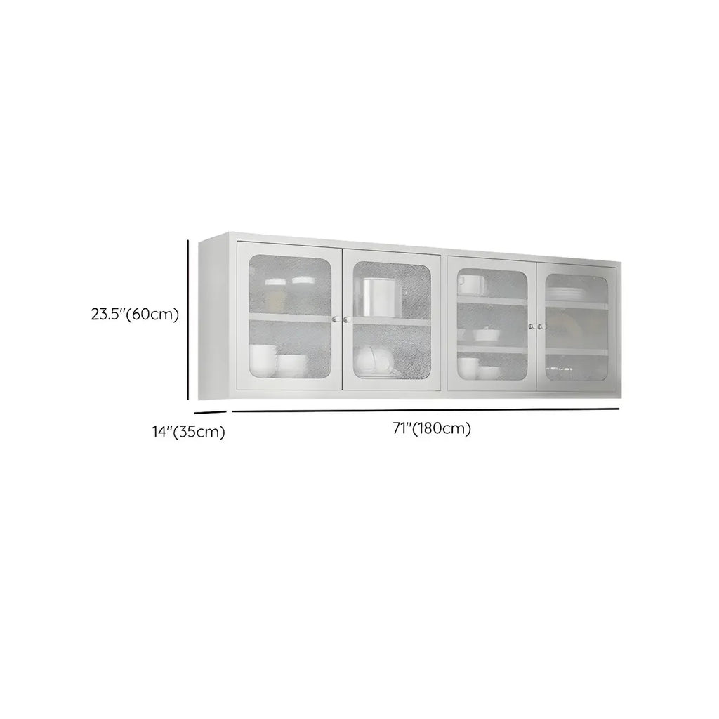 Elegant Stainless Steel Wall-Mounted Display Cabinet