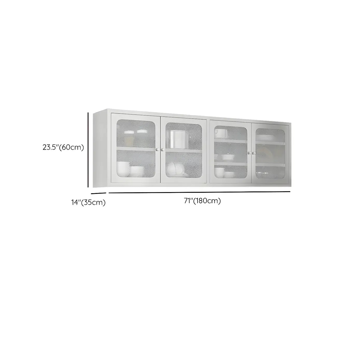 Elegant Stainless Steel Wall-Mounted Display Cabinet