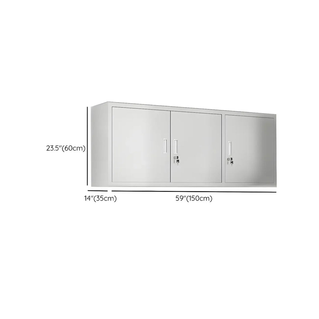 Elegant Stainless Steel Wall-Mounted Display Cabinet