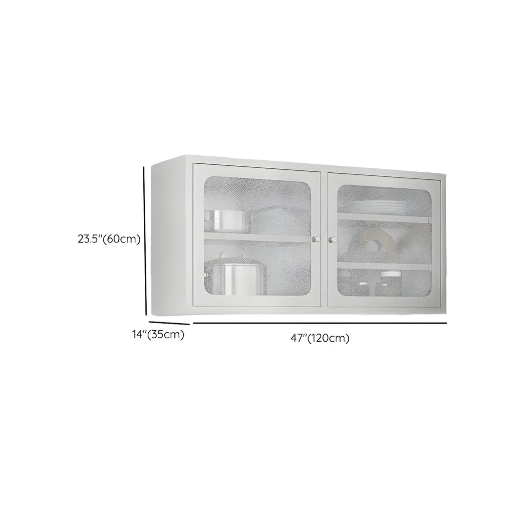 Elegant Stainless Steel Wall-Mounted Display Cabinet