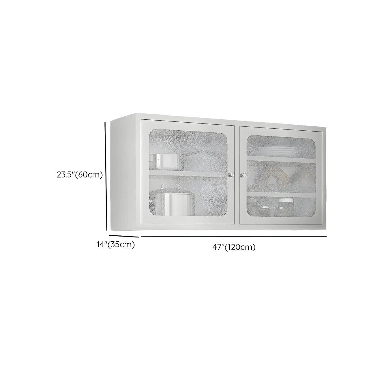 Elegant Stainless Steel Wall-Mounted Display Cabinet