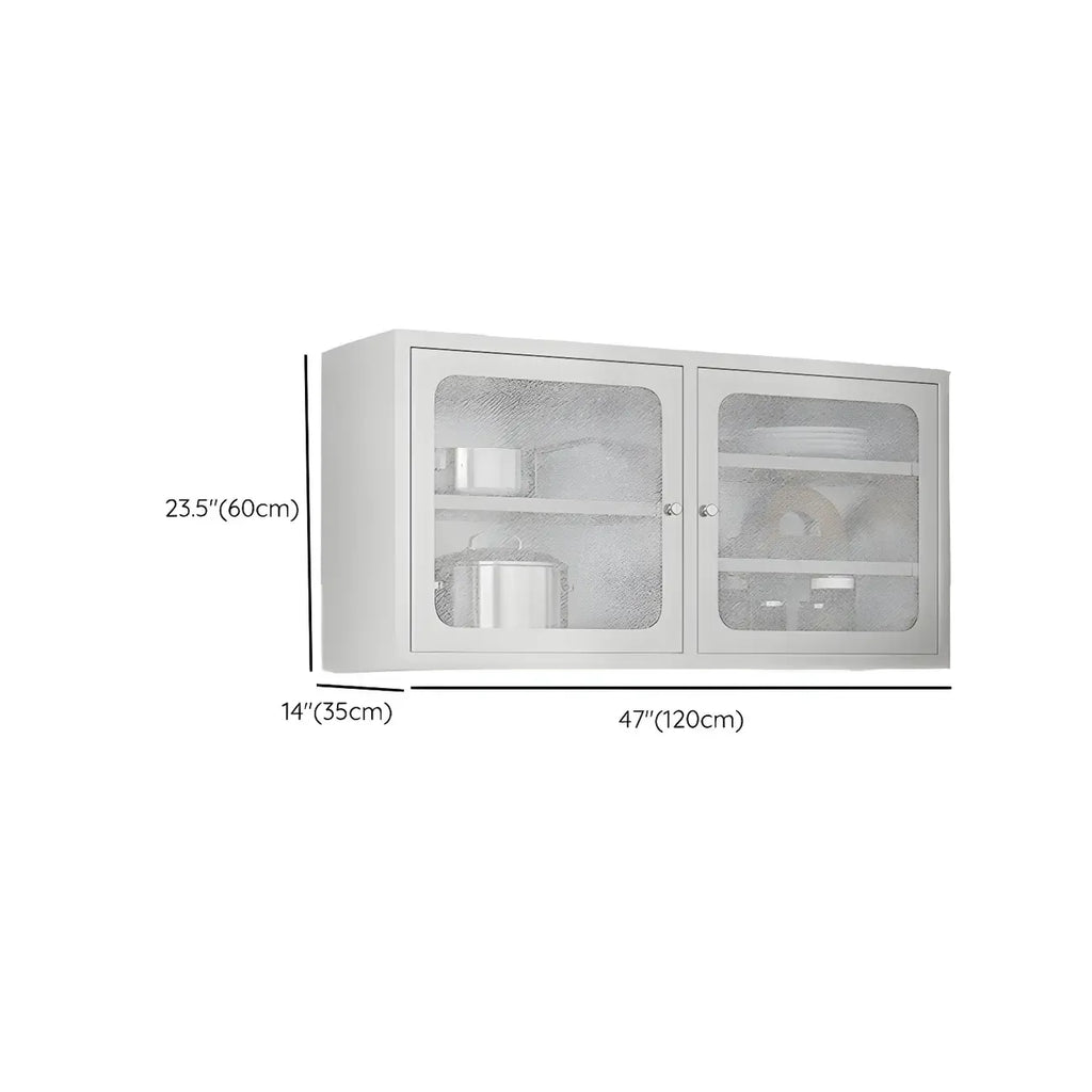 Elegant Stainless Steel Wall-Mounted Display Cabinet