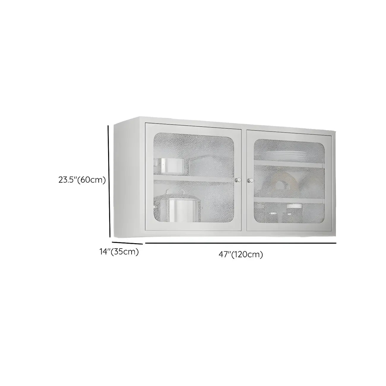 Elegant Stainless Steel Wall-Mounted Display Cabinet