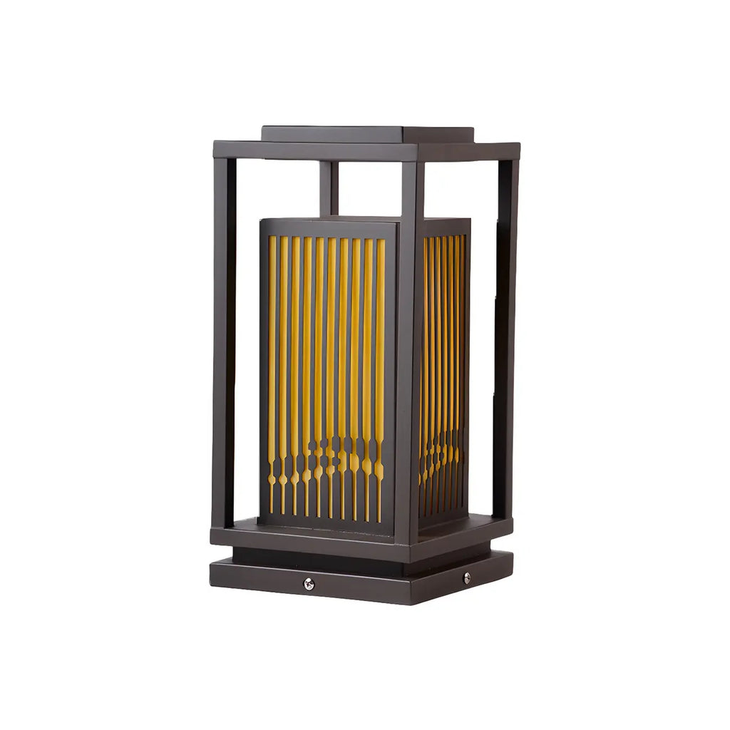Black Metal Vertical Striped Post Cap Light