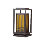 Black Metal Vertical Striped Post Cap Light