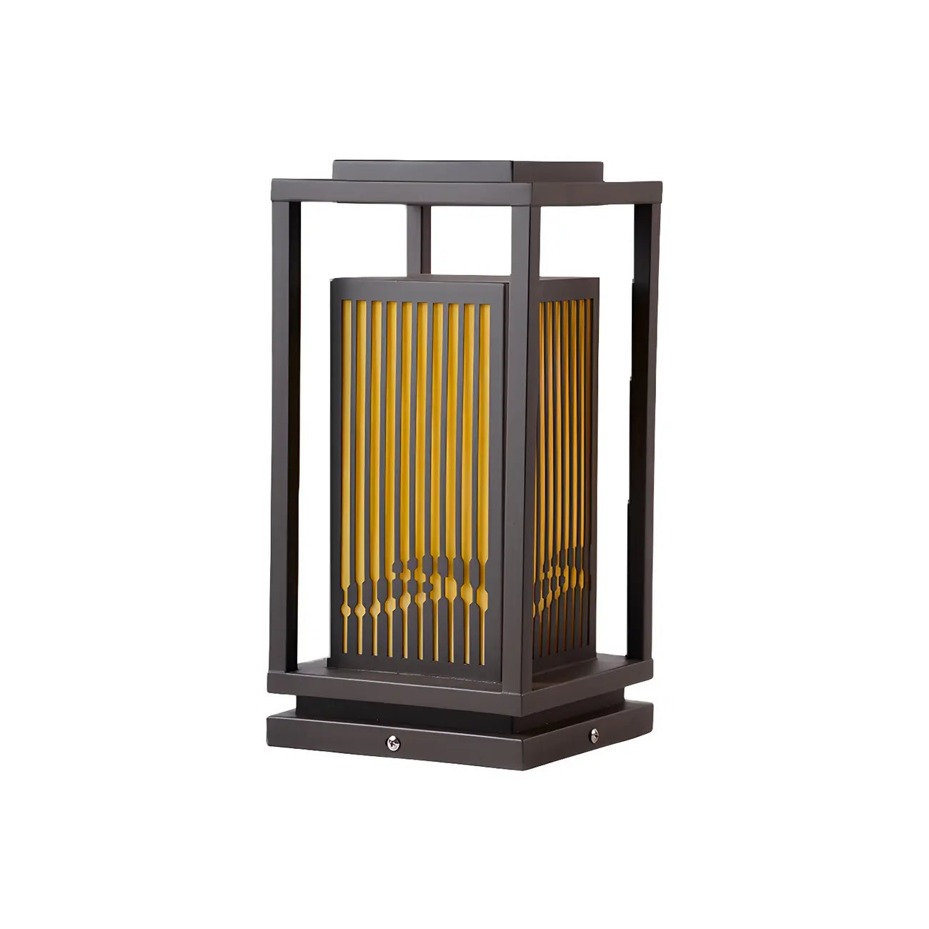 Black Metal Vertical Striped Post Cap Light