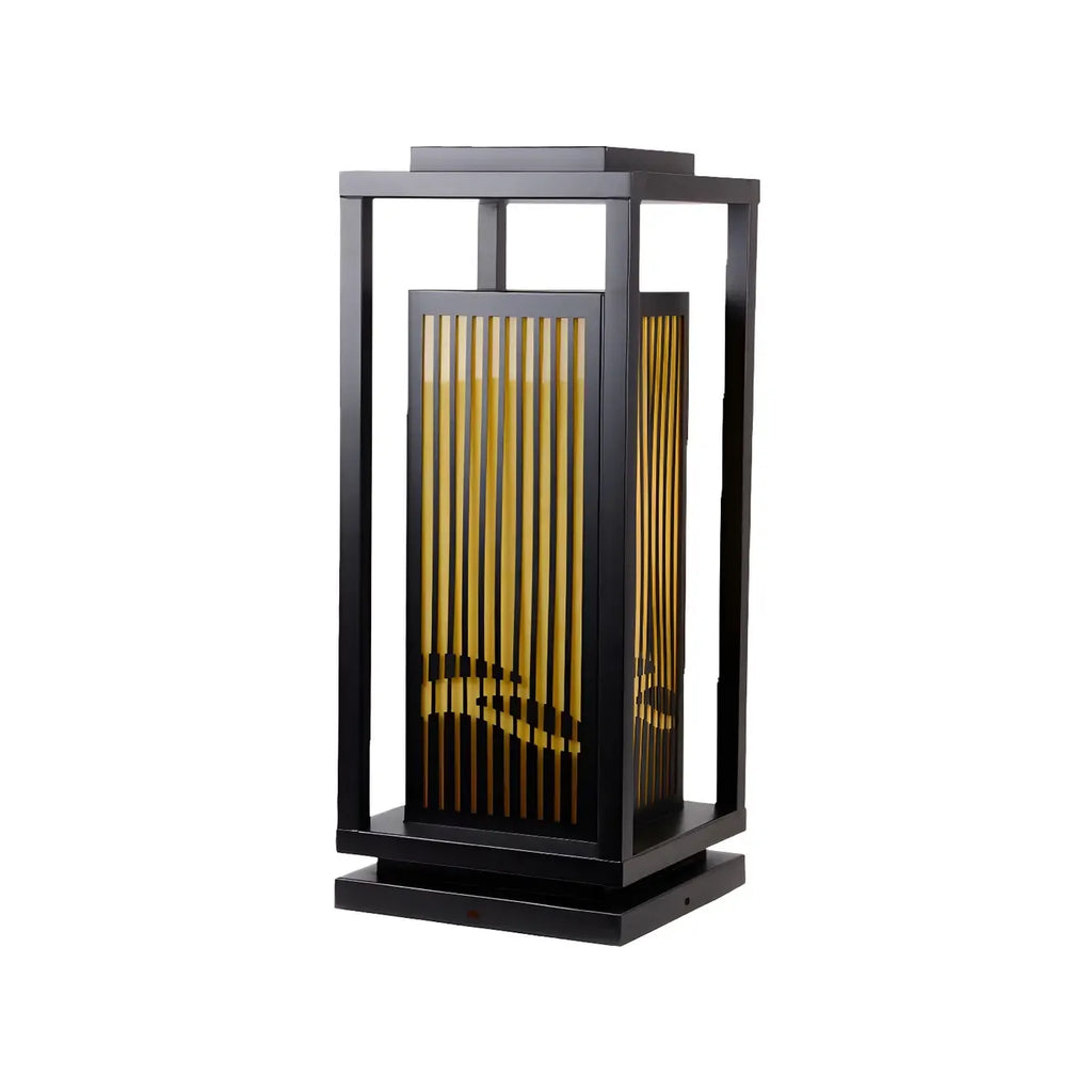 Black Metal Vertical Striped Post Cap Light
