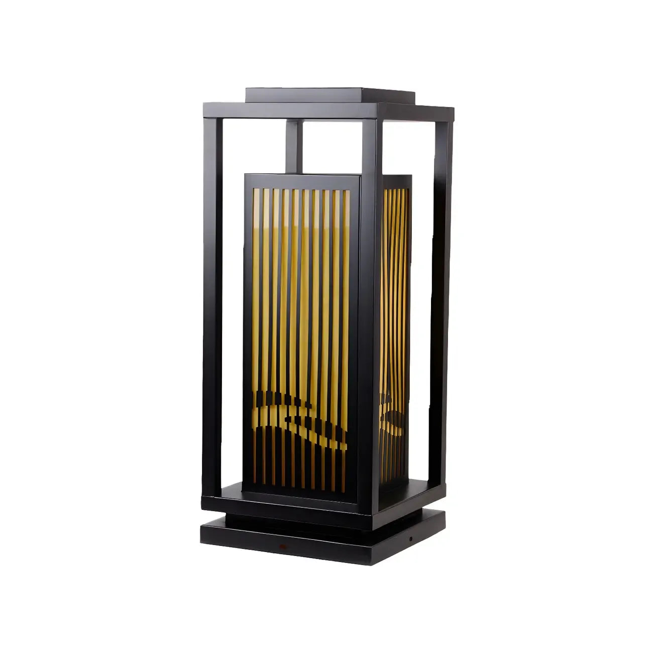 Black Metal Vertical Striped Post Cap Light