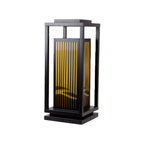 Black Metal Vertical Striped Post Cap Light