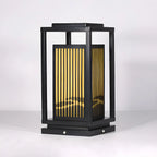 Black Metal Vertical Striped Post Cap Light