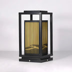 Black Metal Vertical Striped Post Cap Light
