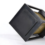 Black Metal Vertical Striped Post Cap Light