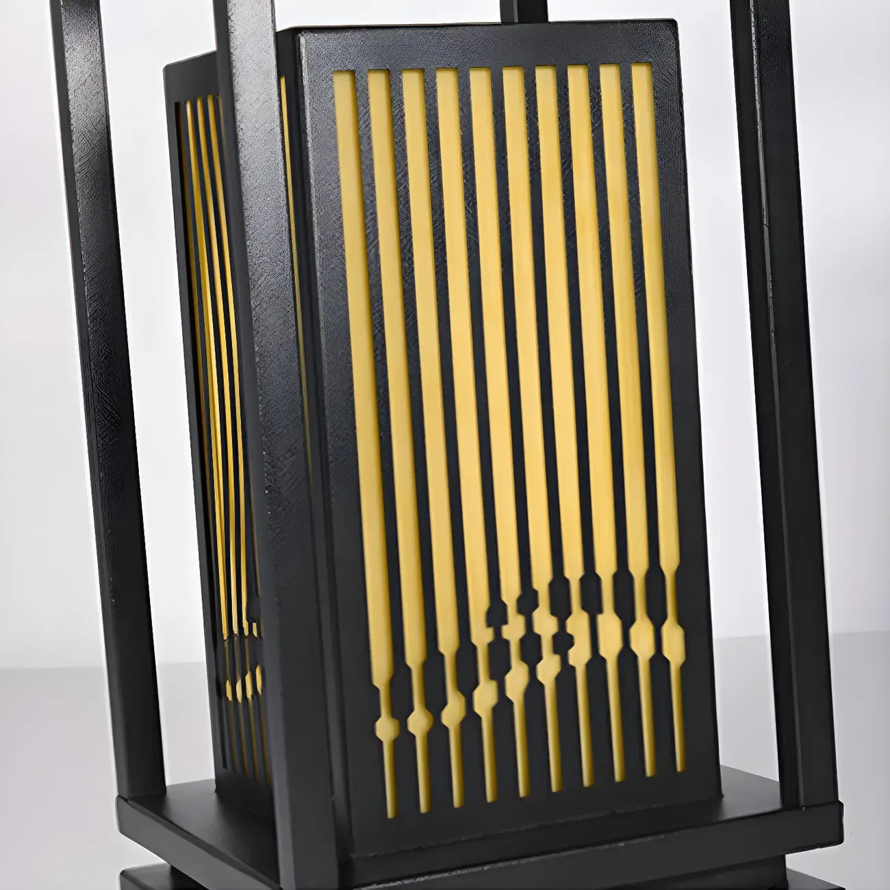 Black Metal Vertical Striped Post Cap Light