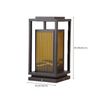 Black Metal Vertical Striped Post Cap Light