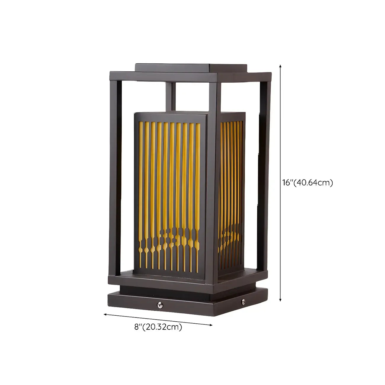 Black Metal Vertical Striped Post Cap Light