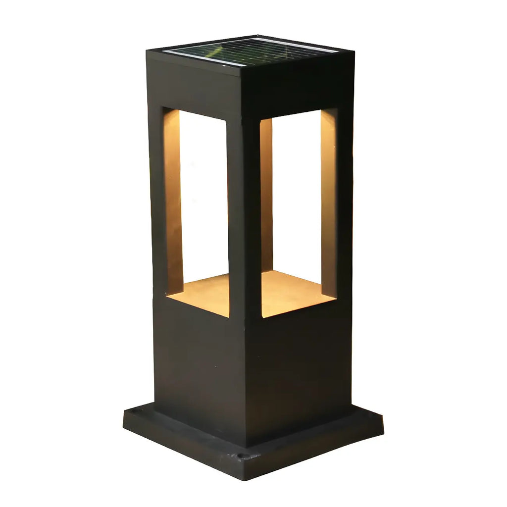 Solar Black Metal Bracket LED Outdoor Post Lights