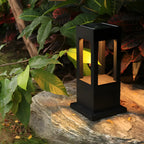 Solar Black Metal Bracket LED Outdoor Post Lights