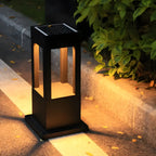 Solar Black Metal Bracket LED Outdoor Post Lights