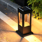 Solar Black Metal Bracket LED Outdoor Post Lights