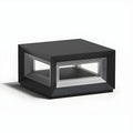 Black Metal Clear Glass Ambient Cubic Post Cap Light