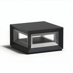 Black Metal Clear Glass Ambient Cubic Post Cap Light
