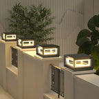 Black Metal Clear Glass Ambient Cubic Post Cap Light