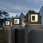 Black Metal Clear Glass Ambient Cubic Post Cap Light