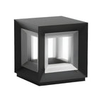 Black Metal Clear Glass Ambient Cubic Post Cap Light