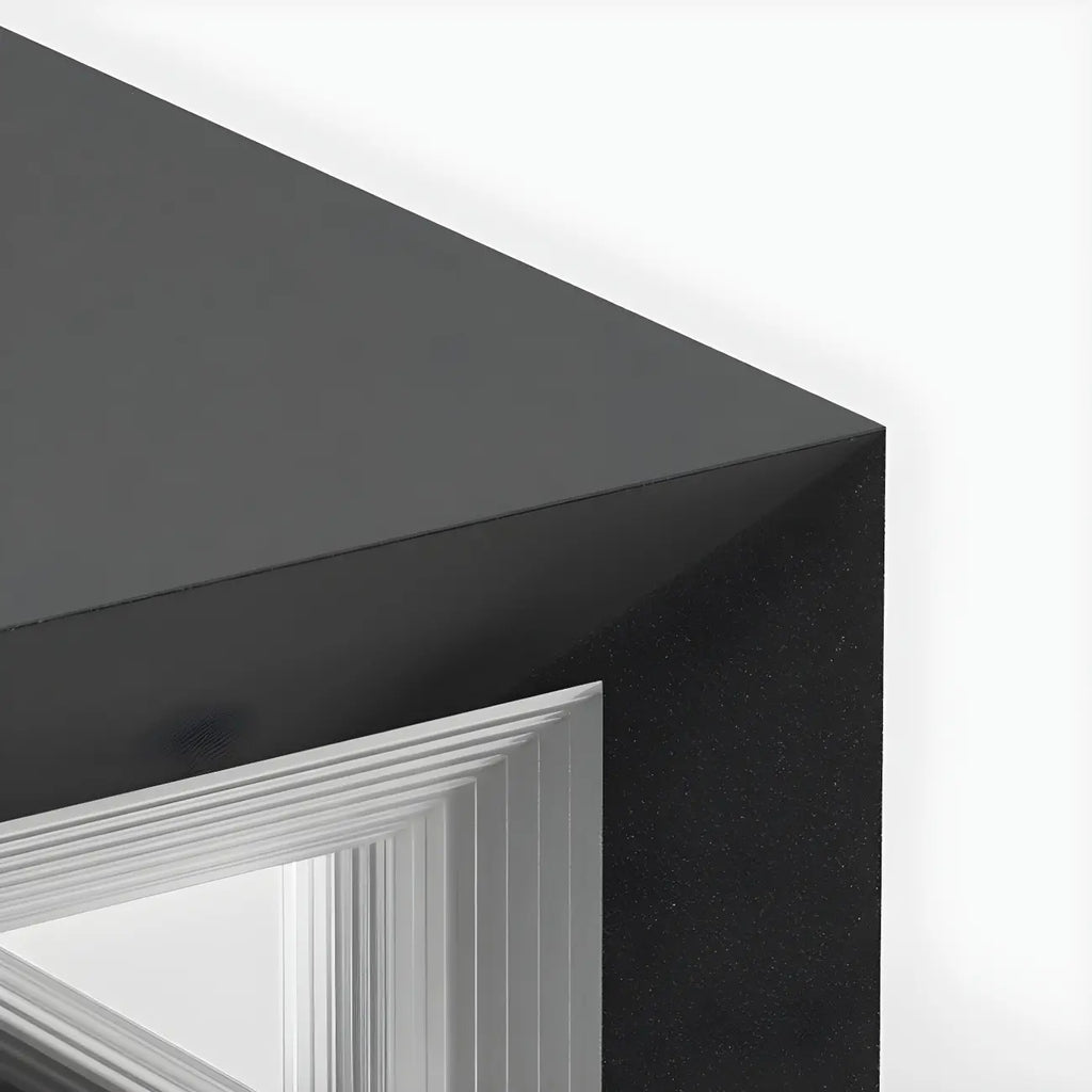 Black Metal Clear Glass Ambient Cubic Post Cap Light