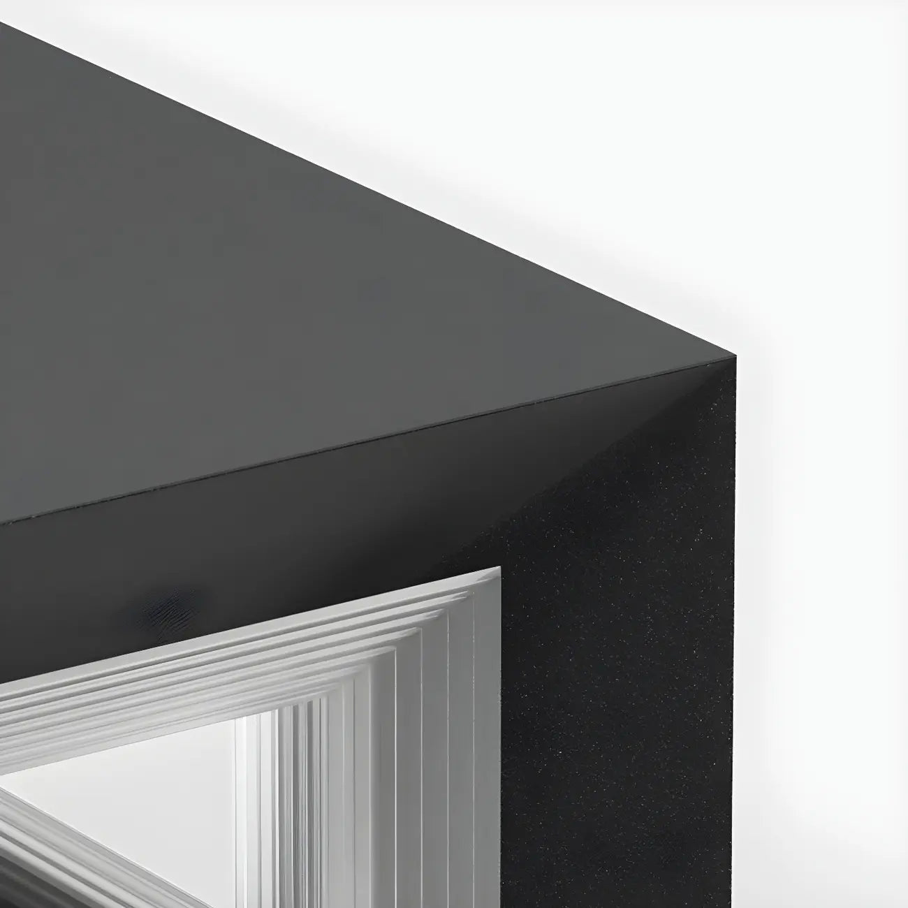 Black Metal Clear Glass Ambient Cubic Post Cap Light