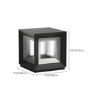 Black Metal Clear Glass Ambient Cubic Post Cap Light
