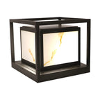 Elegant Solar Black Metal Cube Outdoor Post Lights