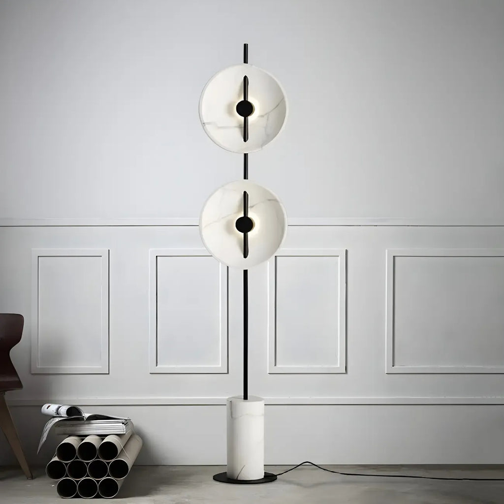 2-Light Tall LED Floor Lamp with Warm Light for Living Areas