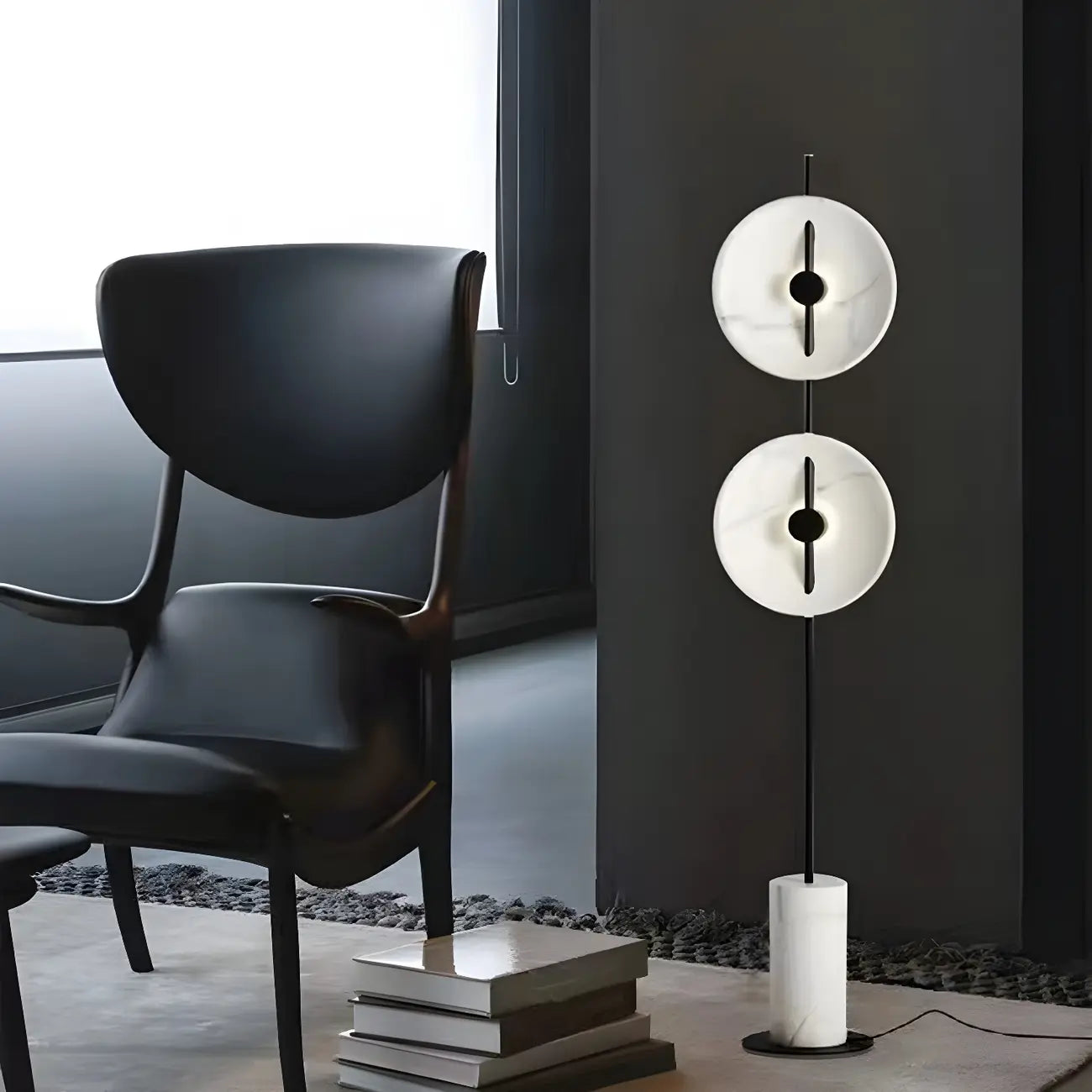 2-Light Tall LED Floor Lamp with Warm Light for Living Areas