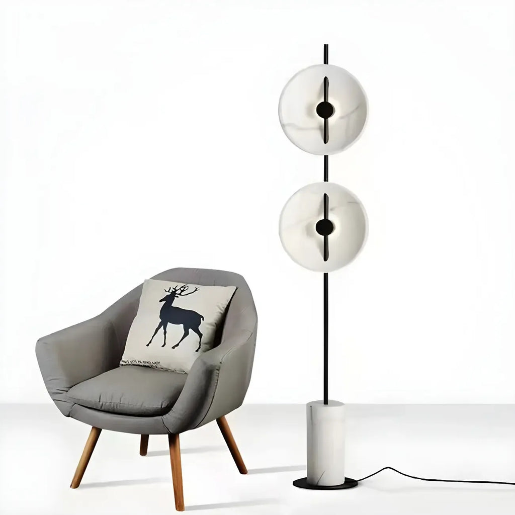 2-Light Tall LED Floor Lamp with Warm Light for Living Areas